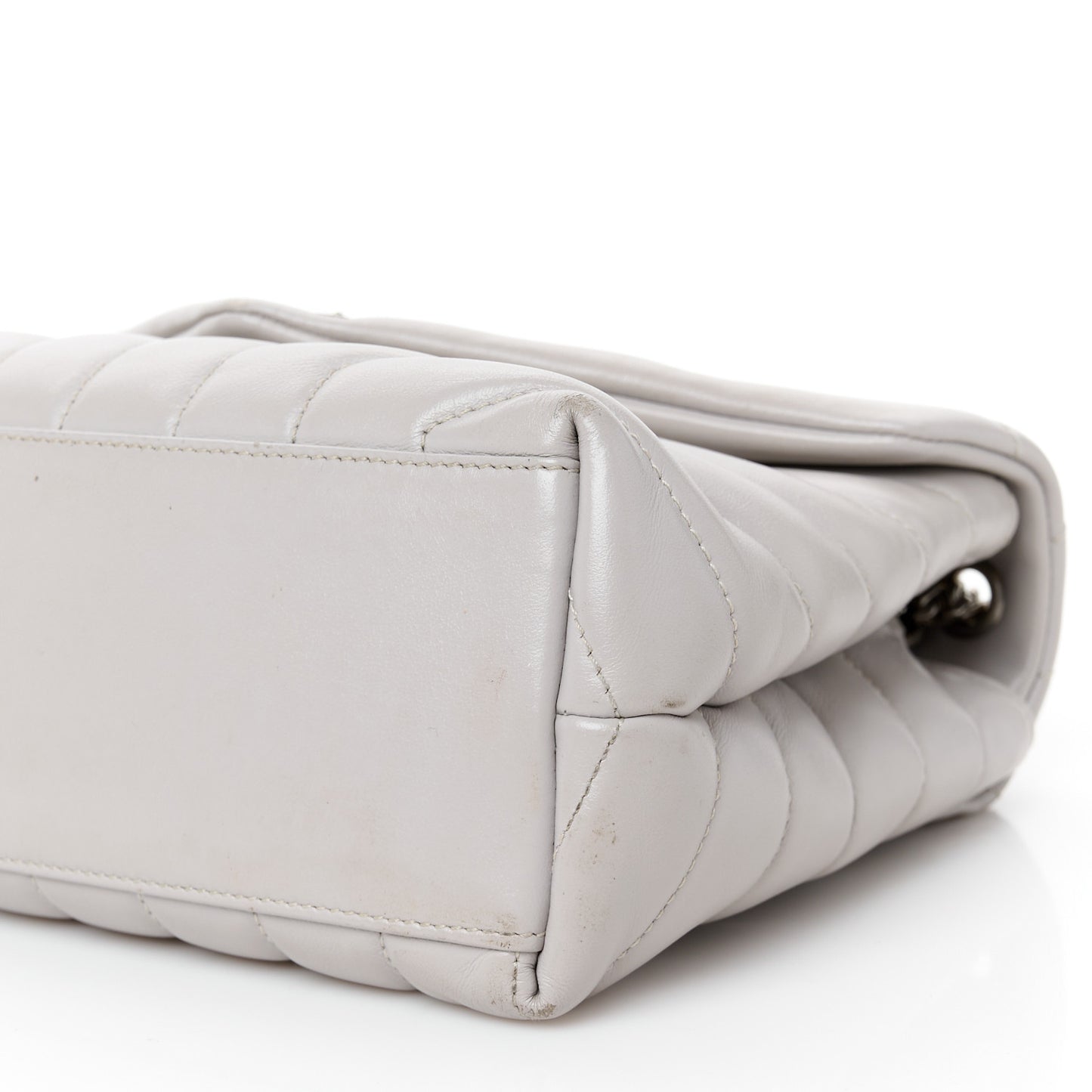 Calfskin Y Quilted Monogram Small Loulou Chain Satchel Granite