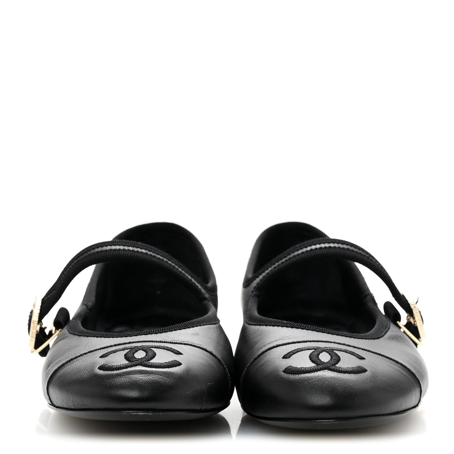 Lambskin Mary Jane Flats 39 Black
