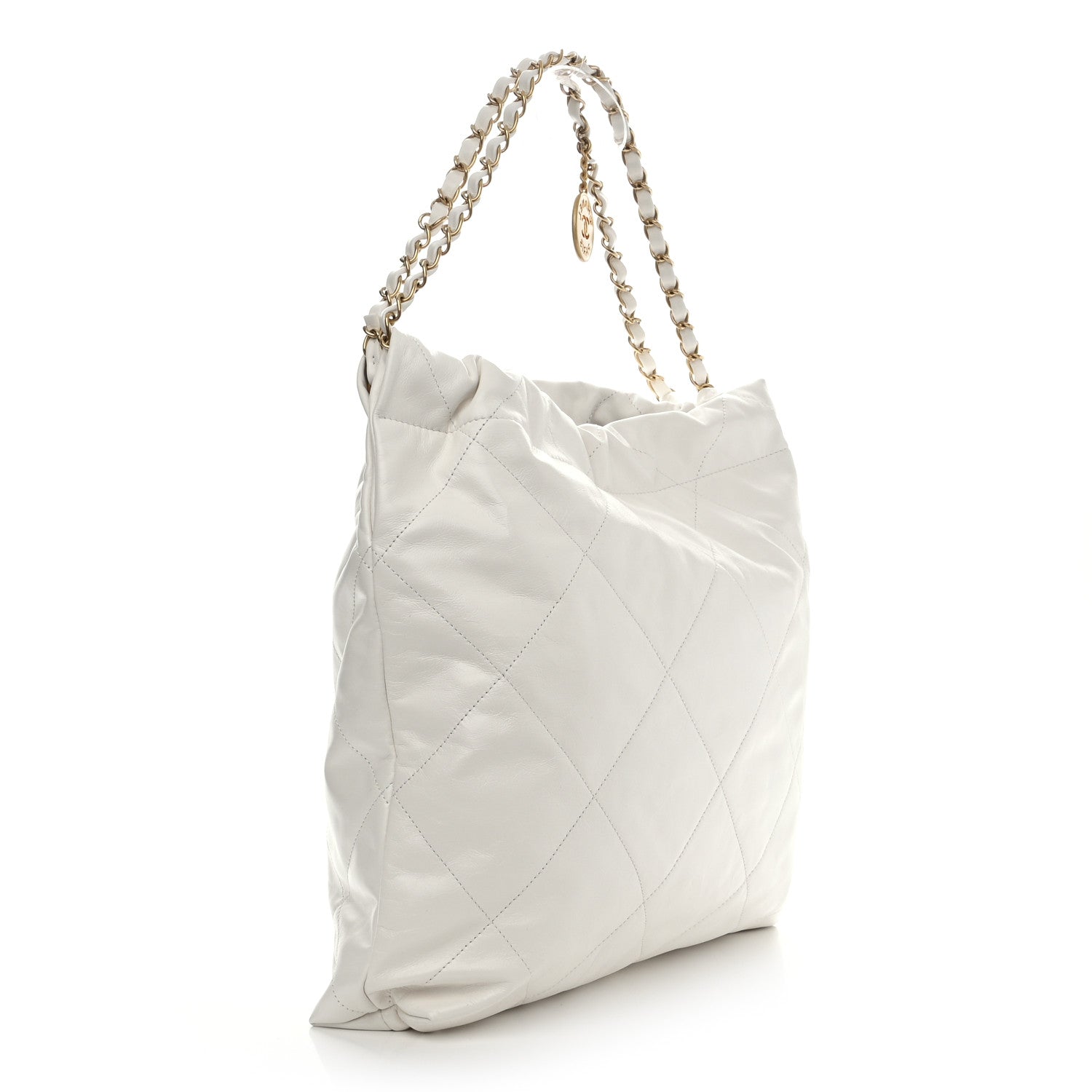 Chanel Shiny Calfskin Quilted Small Chanel 22 White 4 of 11
