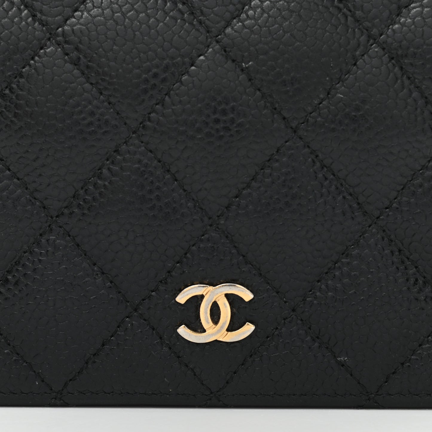 Caviar Quilted Yen Wallet Black
