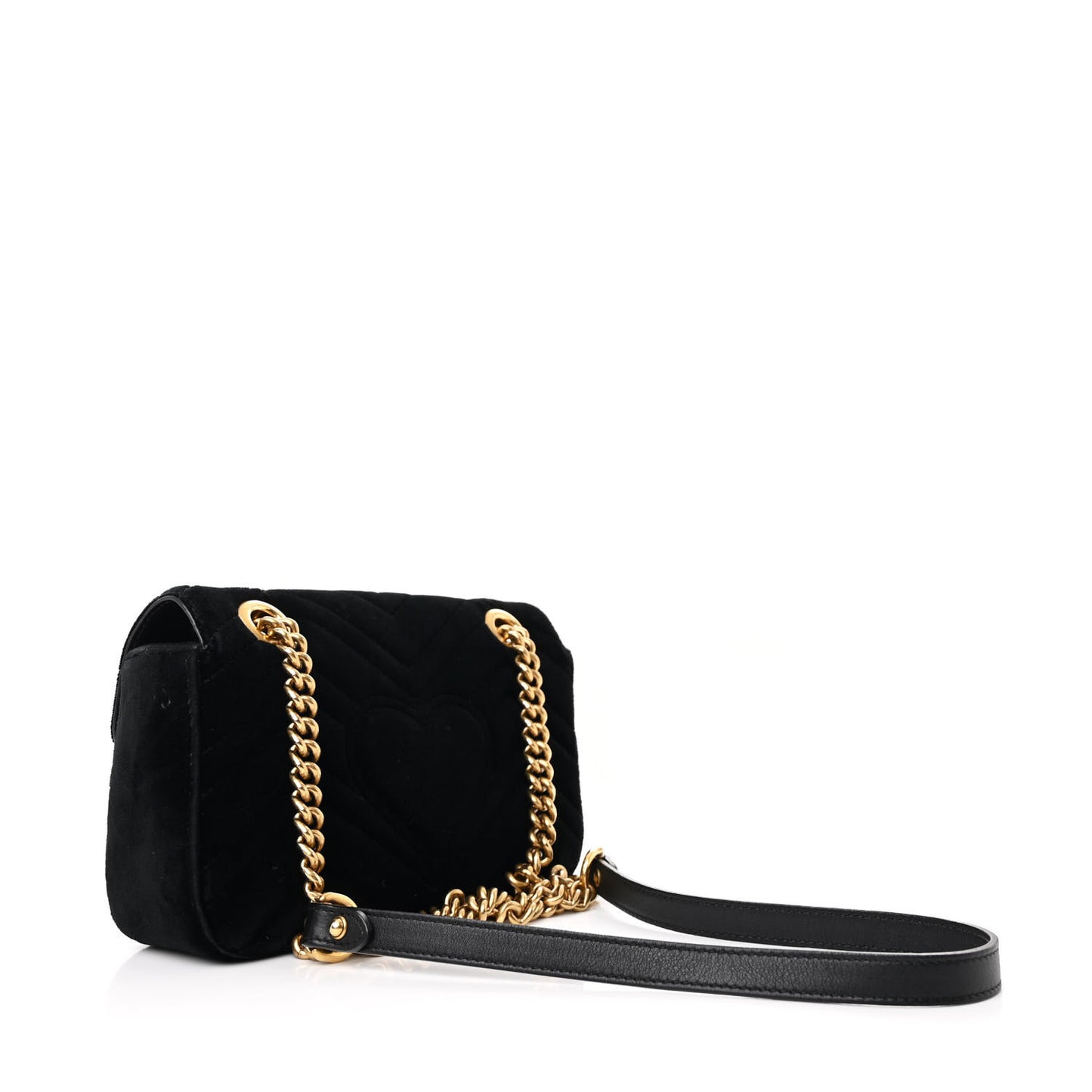 Velvet Matelasse Mini GG Marmont Shoulder Bag Black