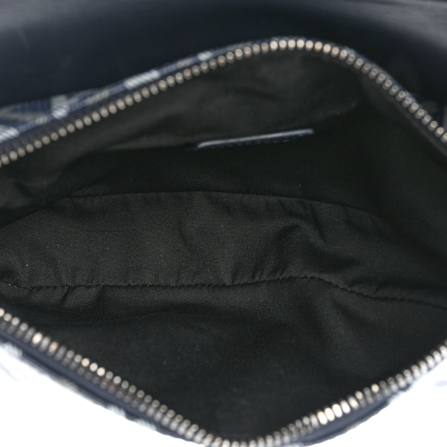 Coated Canvas Calfskin CD Diamond Mens Saddle Bag Navy