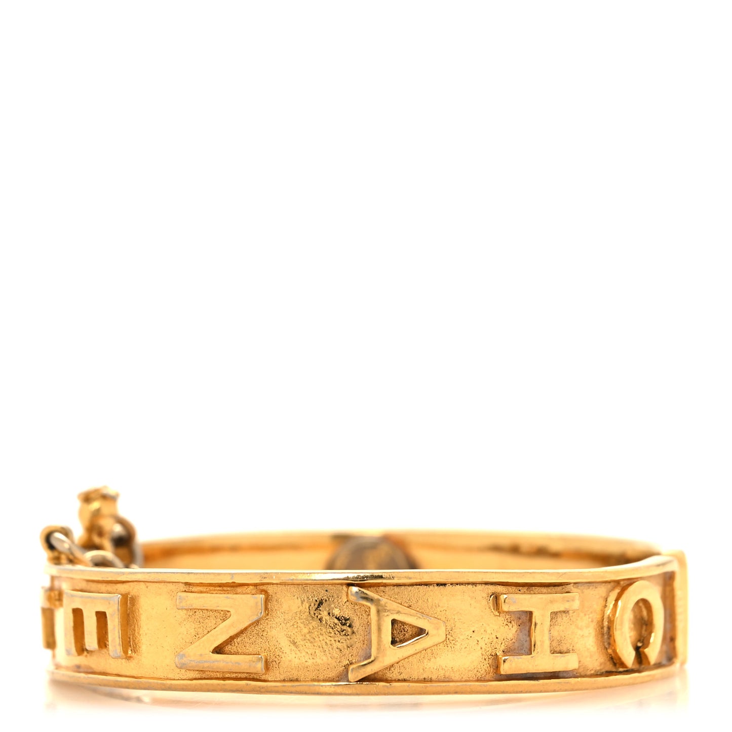 Metal Logo Cuff Bracelet Gold