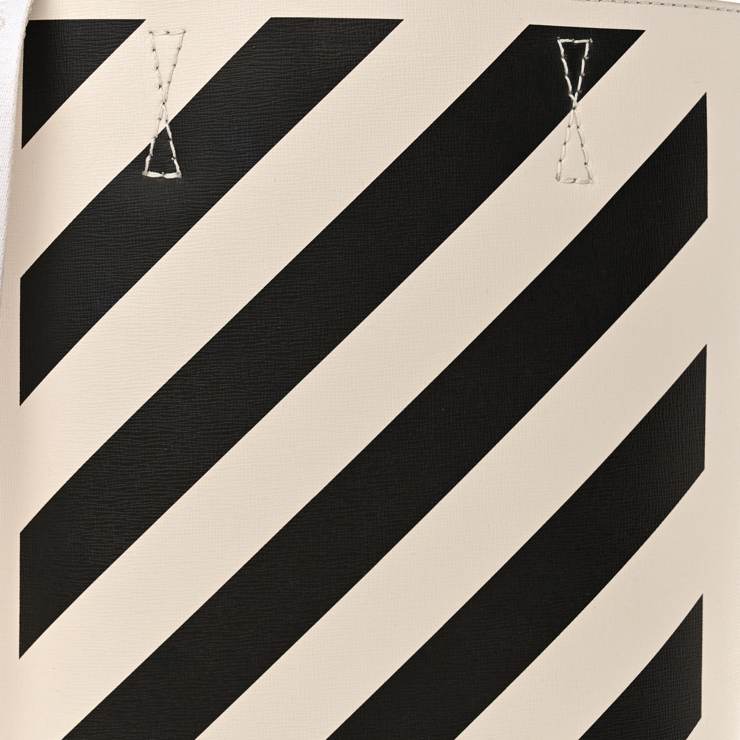 Saffiano Striped Diag Binder Crossbody White