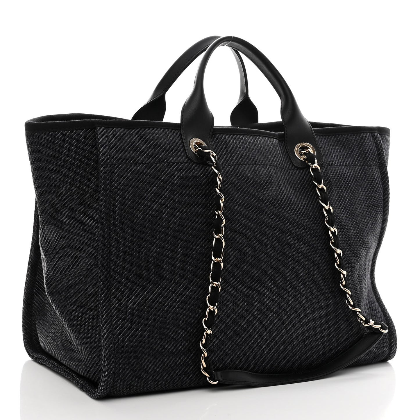 Mixed Fibers Calfskin Medium Deauville Tote Blue