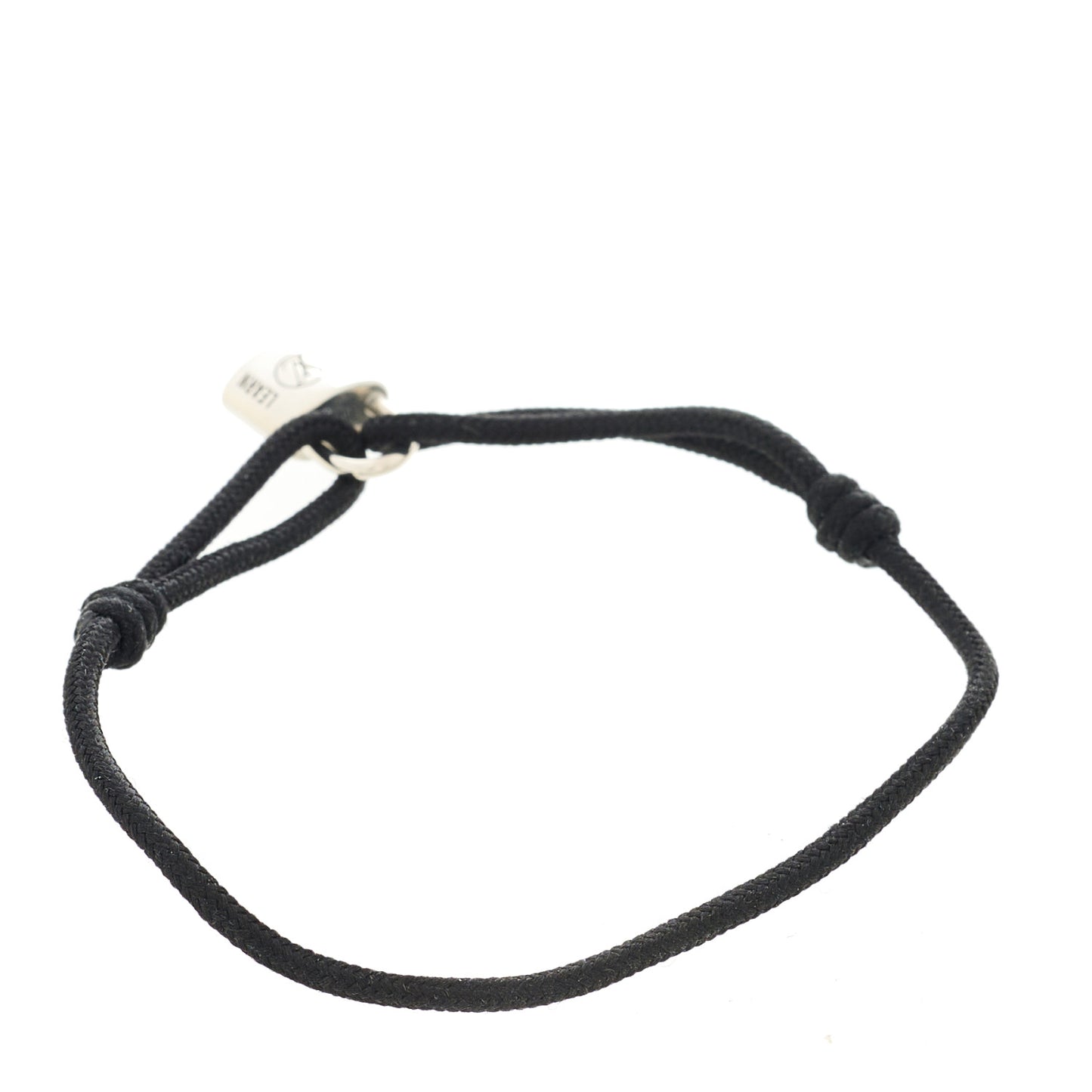 Sterling Silver Lacquer Lockit Adjustable Cord Bracelet Black