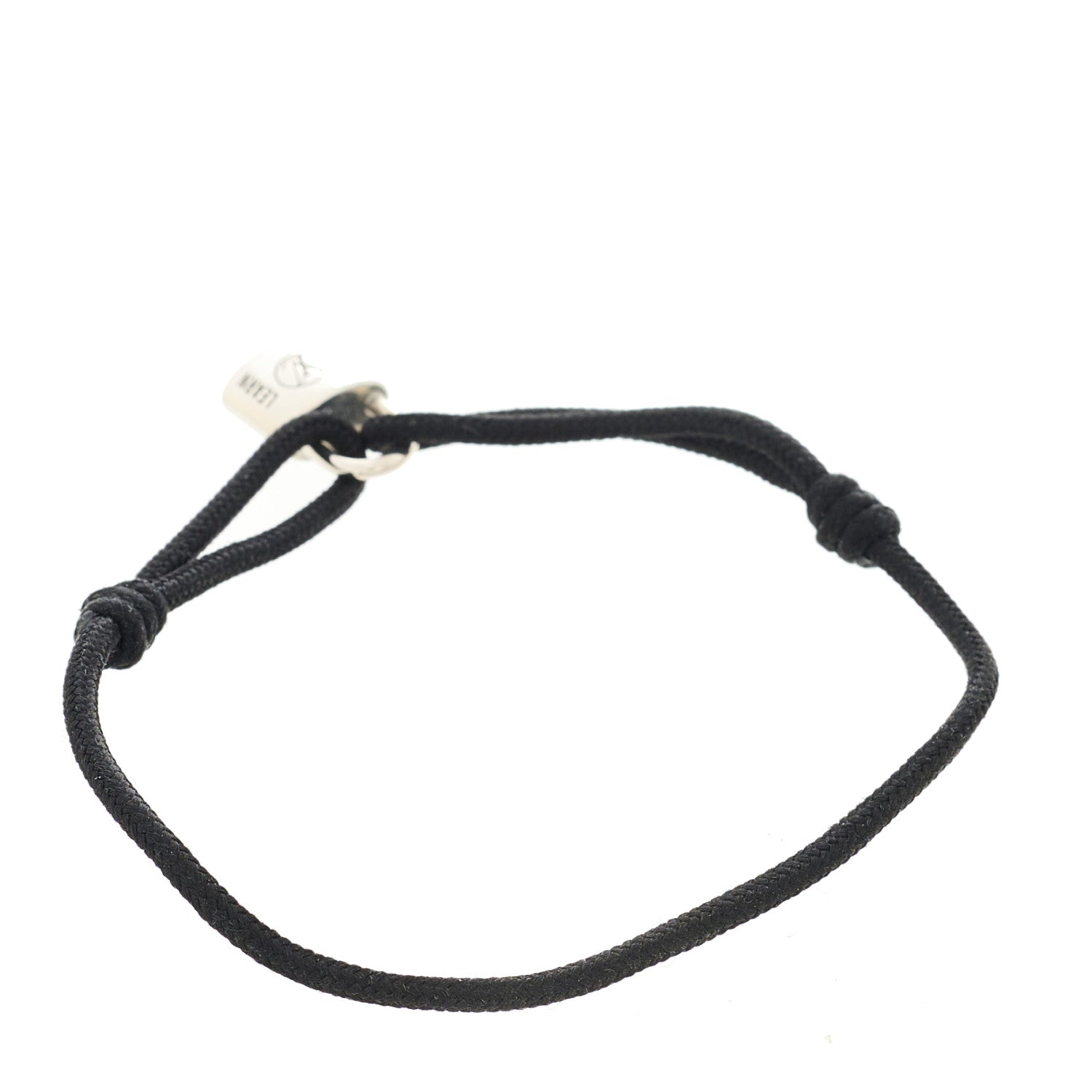 Louis Vuitton Sterling Silver Lacquer Lockit Adjustable Cord Bracelet Black 2 of 4