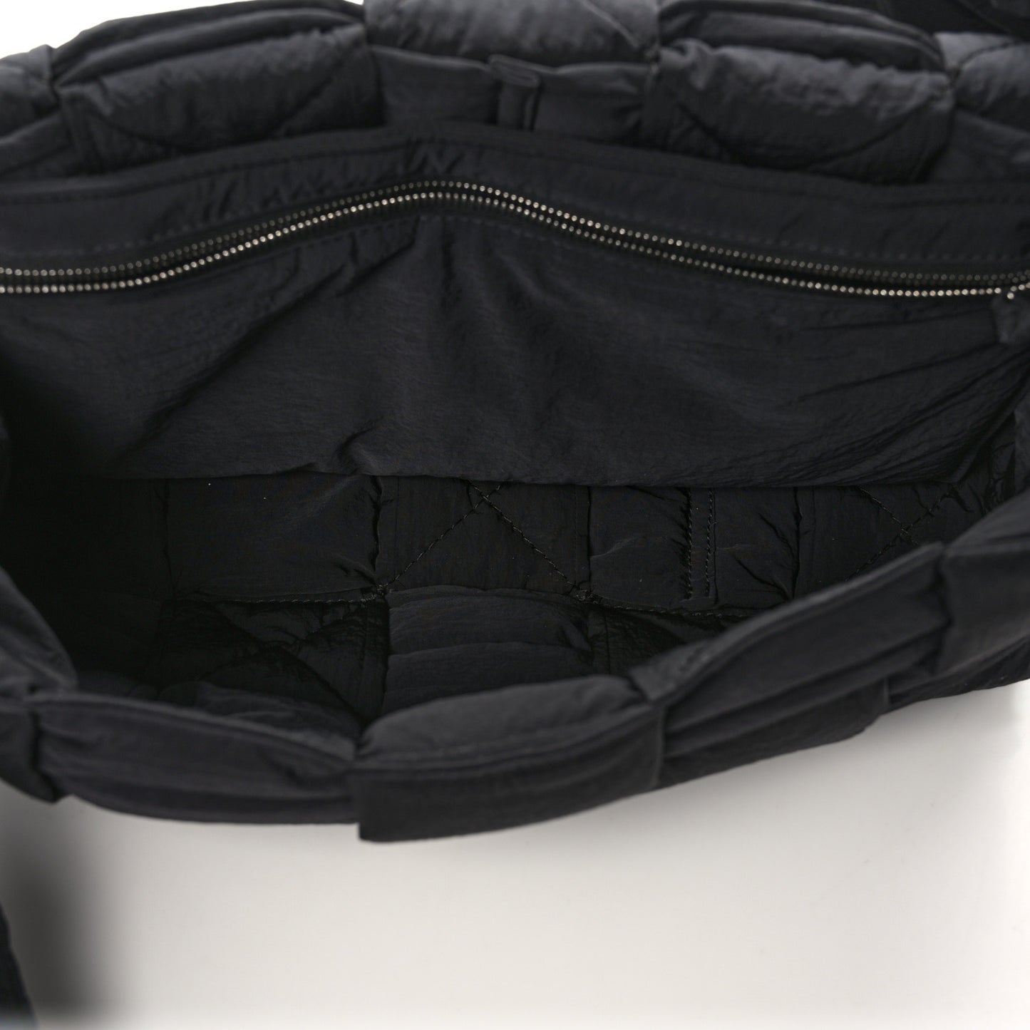 Nylon Intrecciato Padded Tech Maxi Cassette Bag Black