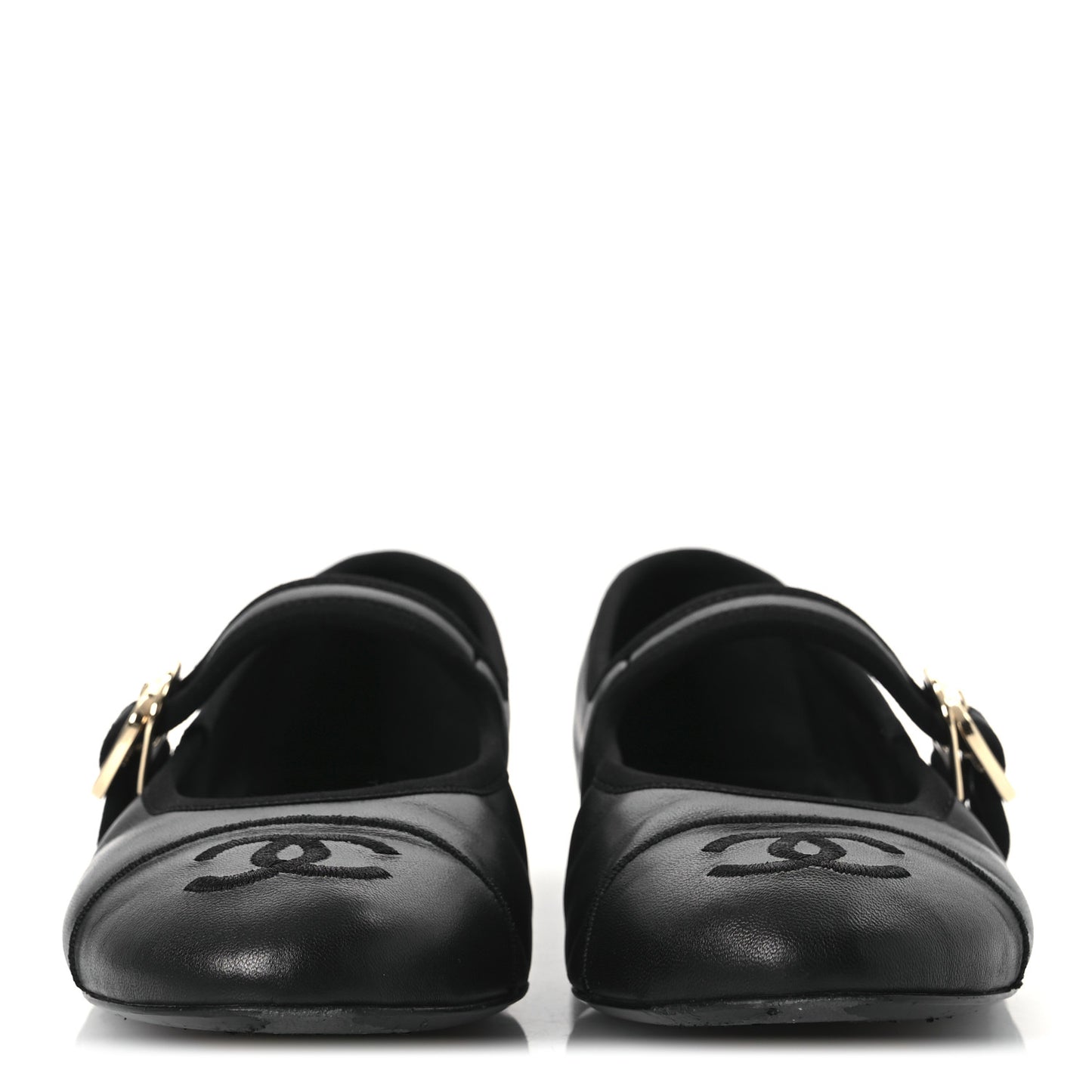 Lambskin Mary Jane Flats 36 Black