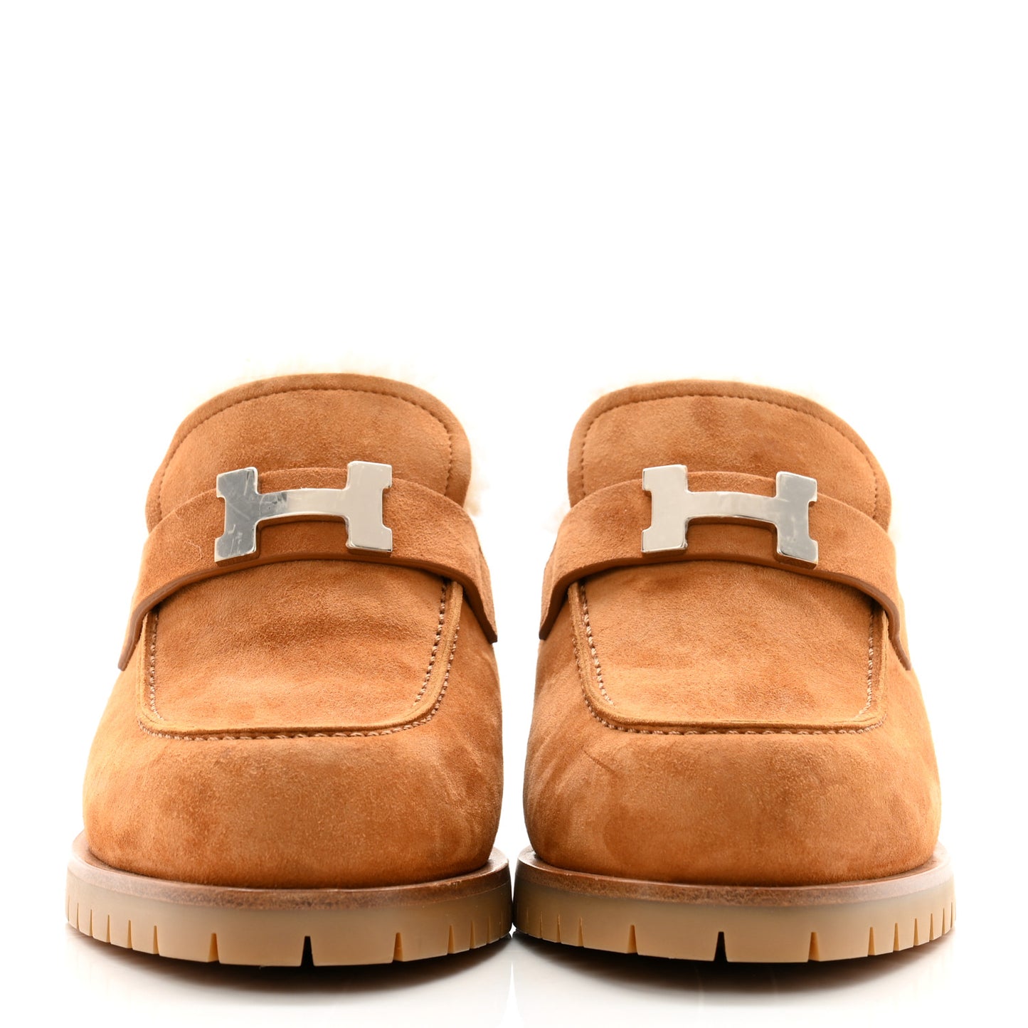 Suede Goatskin Woolskin Flore 60 Mules 38.5 Brun Amourette Ecru