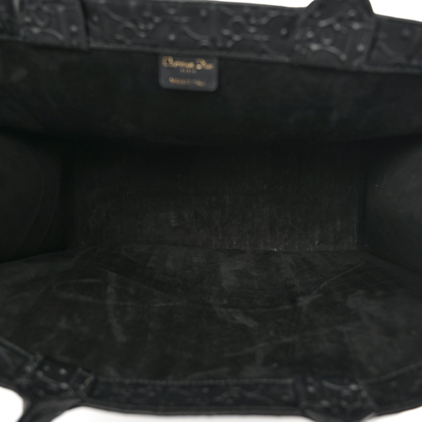 Oblique Calfskin Embossed Large Book Tote Black