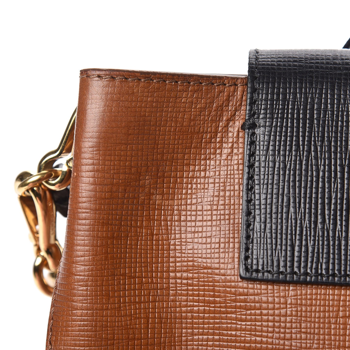 Derby Calfskin Small Square Buckle Belt Bag Tan Black
