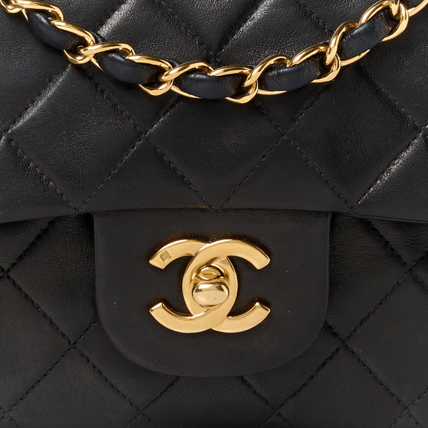 Chanel Lambskin Quilted Medium Double Flap Black 10 of 12