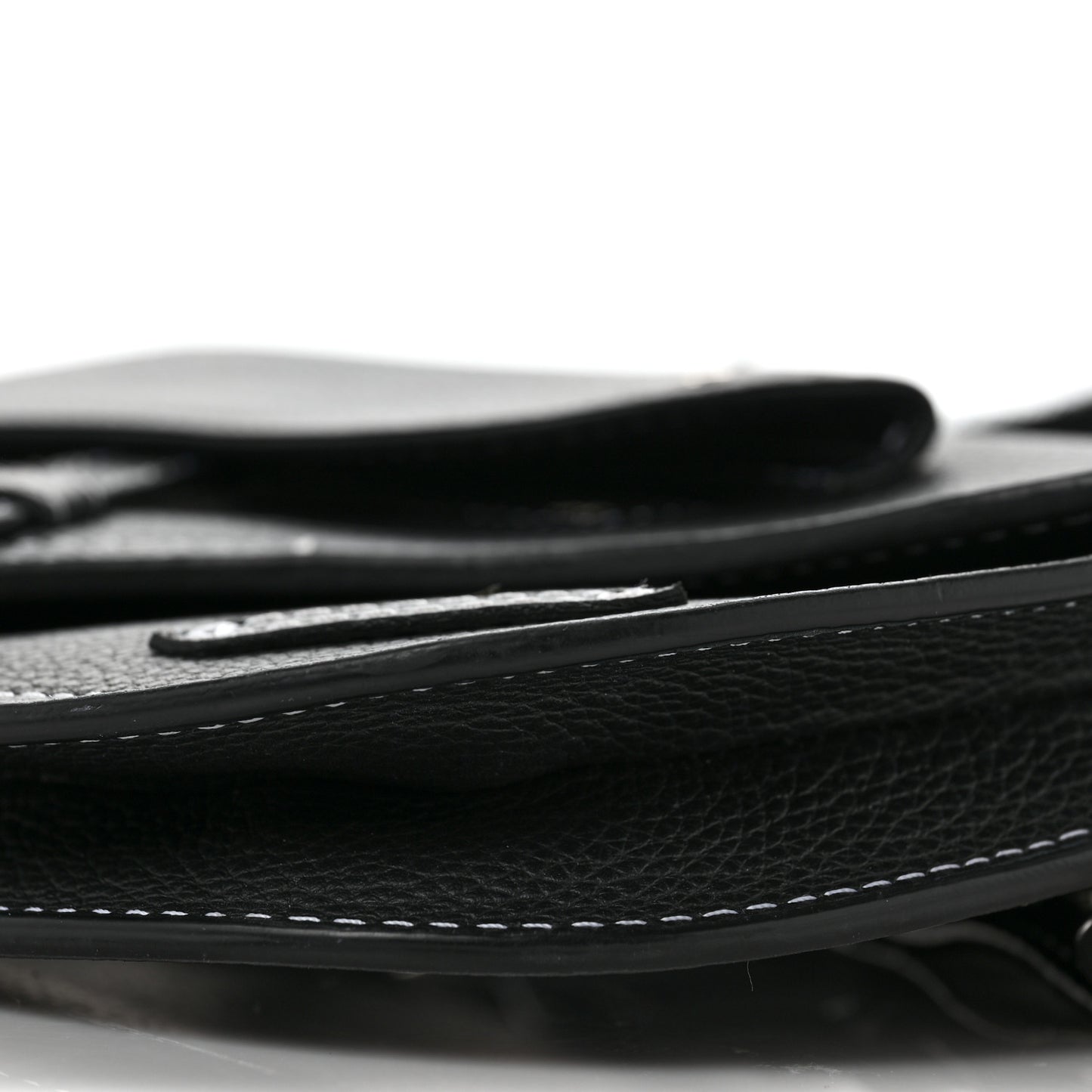 X KAWS Grained Calfskin Saddle Pouch Black