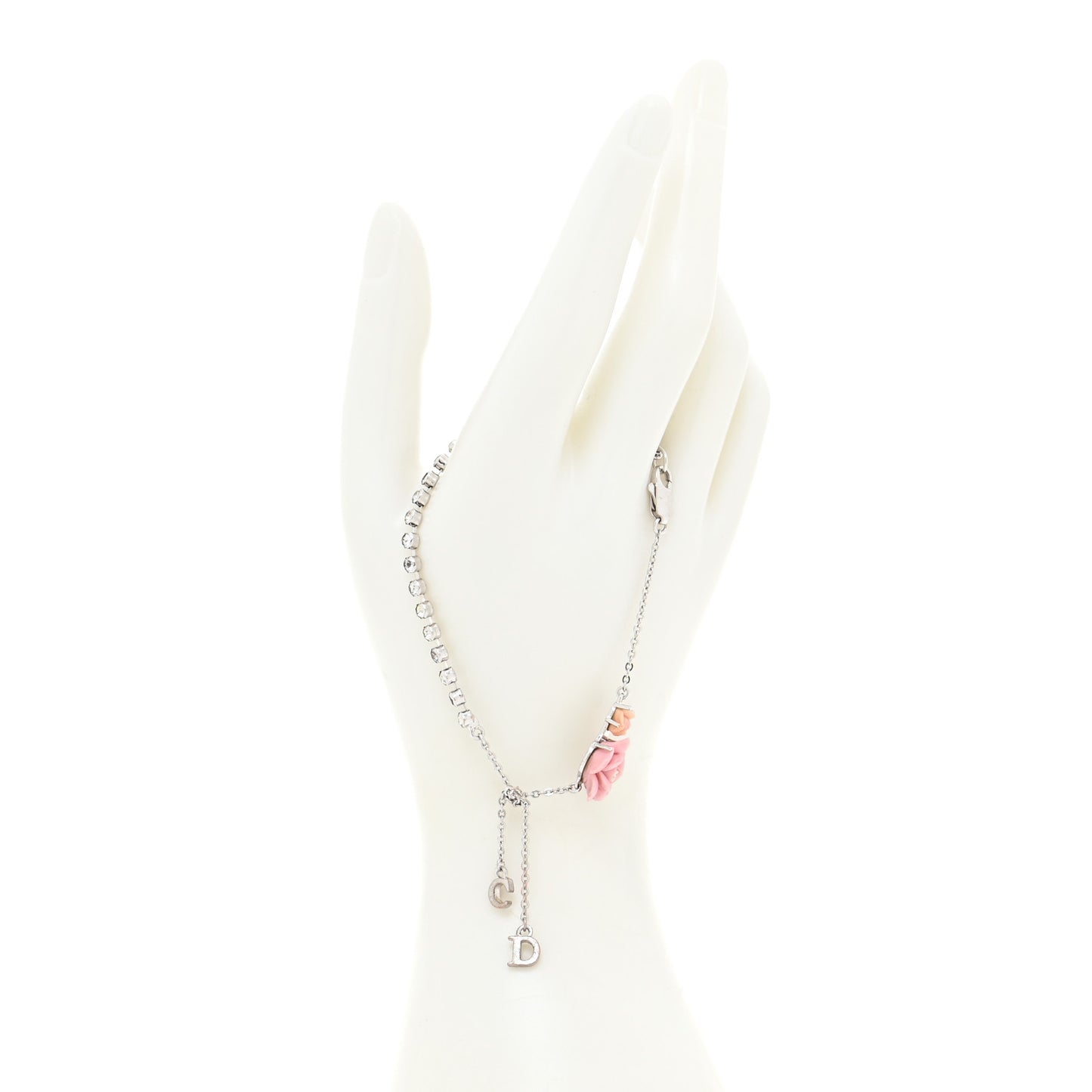 Crystal Flower Bracelet Silver