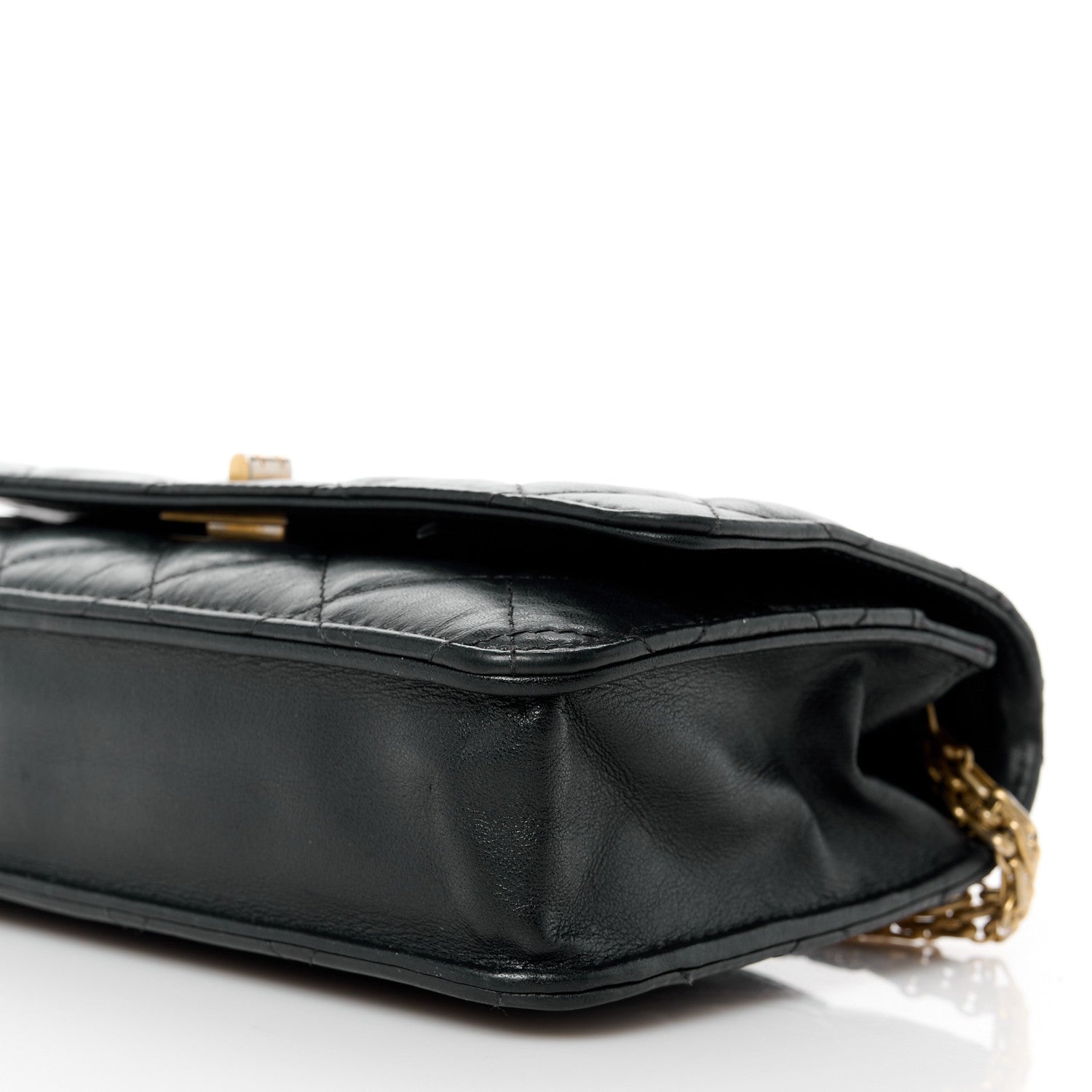 Chanel Aged Calfskin Quilted Reissue Wallet On Chain WOC Black 11 of 12