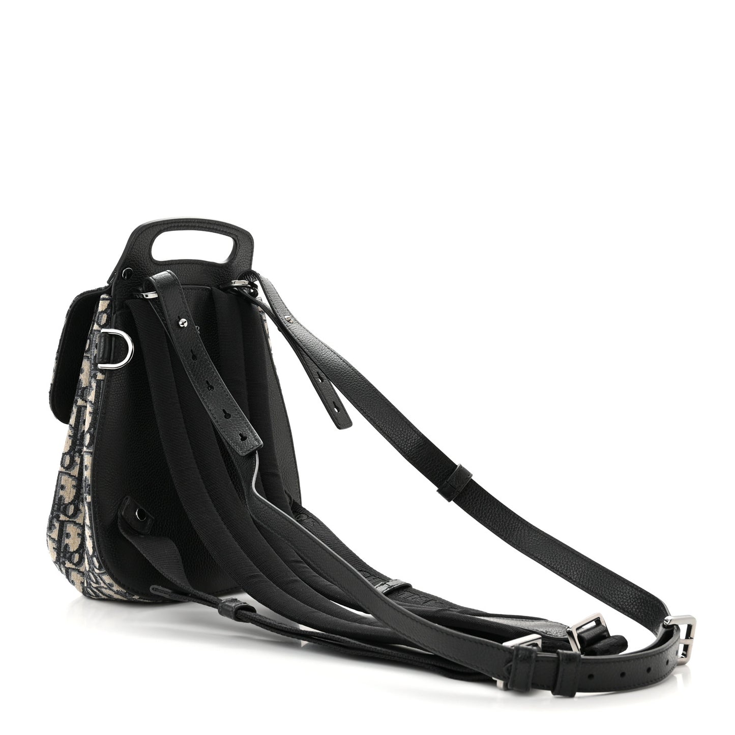 HOMME Oblique Calfskin Mens Mini Saddle Backpack Navy Blue