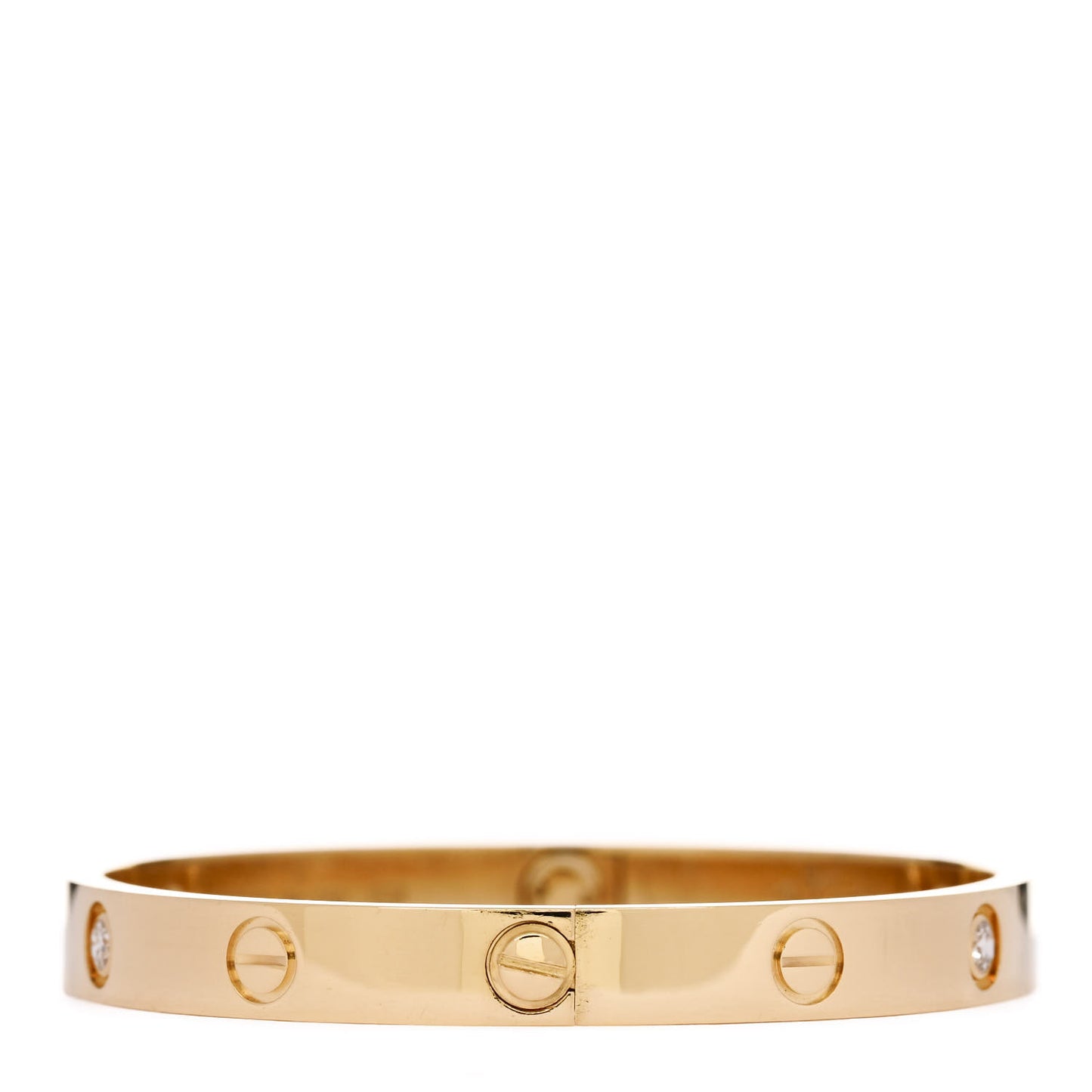 18K Yellow Gold 4 Diamond LOVE Bracelet 17