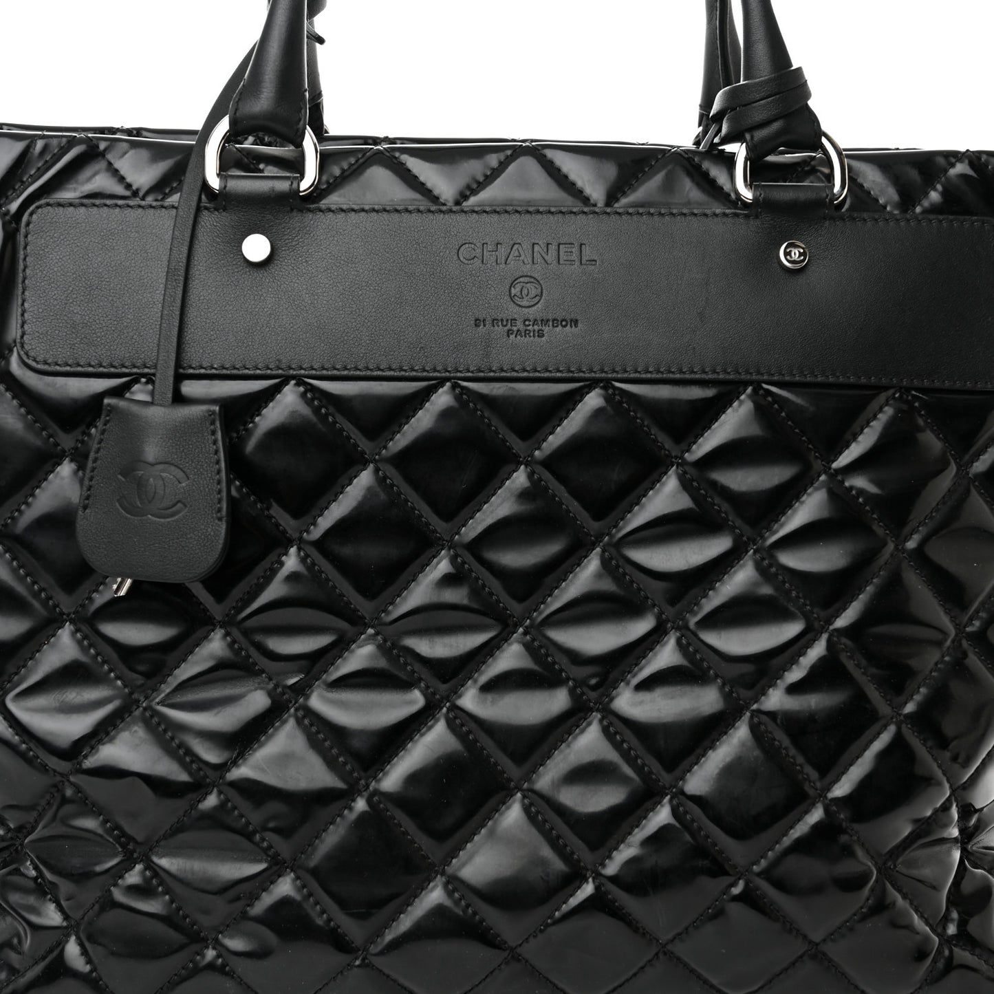 Vinyl Calfskin Viaggio Travel Bag Black