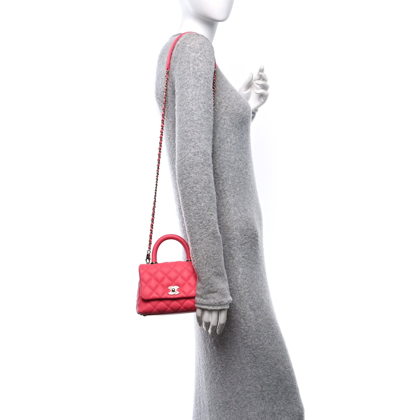 Caviar Quilted Extra Mini Coco Handle Flap Pink