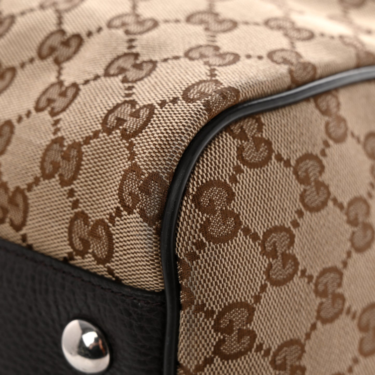 Monogram Dollar Calfskin Boston Duffle Bag Beige Ebony Testa di Moro Marrone Scuro
