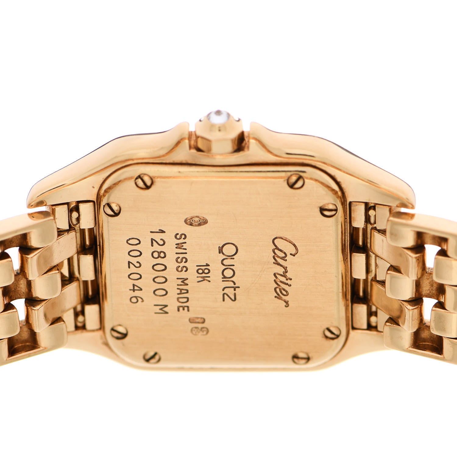 Cartier 18K Yellow Gold Diamond Pave 22mm Panthere Quartz Watch 4 of 5