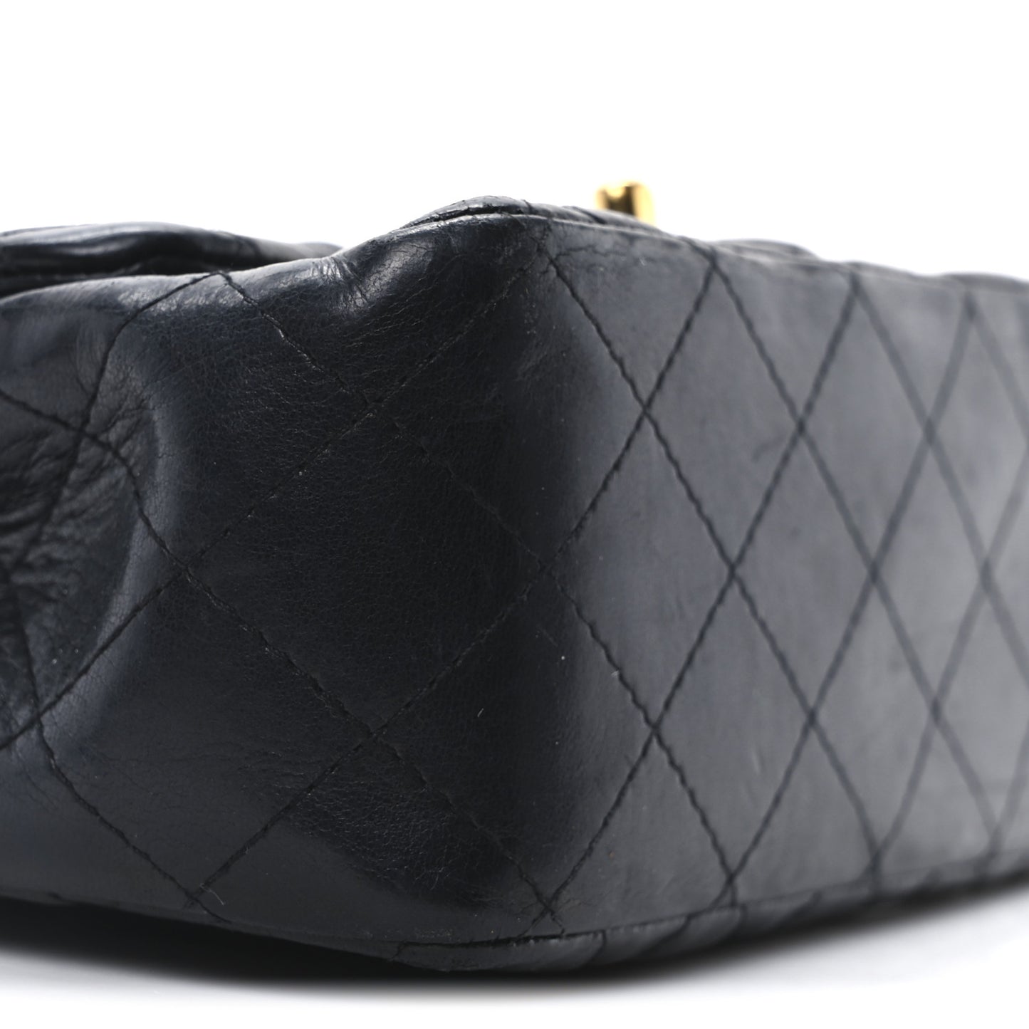 Lambskin Quilted Mini Square Flap Black
