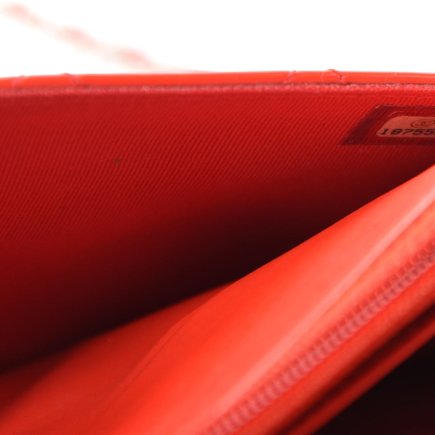 Patent Quilted Wallet On Chain WOC Red
