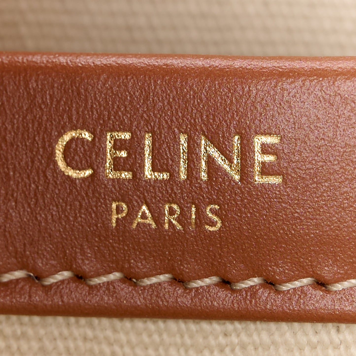Canvas Calfskin Triomphe Print Small Cabas Thais White