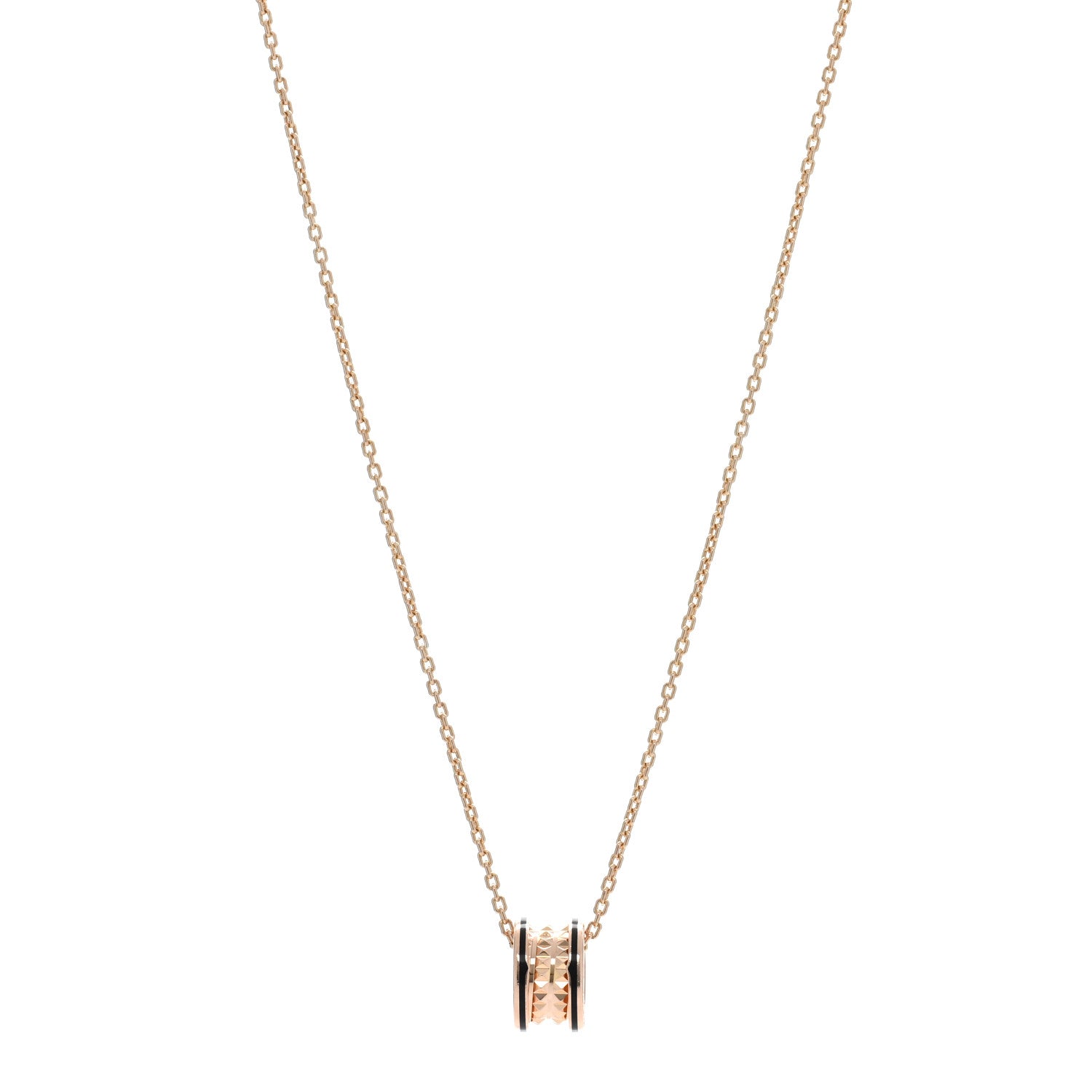 Bulgari 18K Rose Gold Black Ceramic B.Zero1 Rock Pendant Necklace 1 of 5