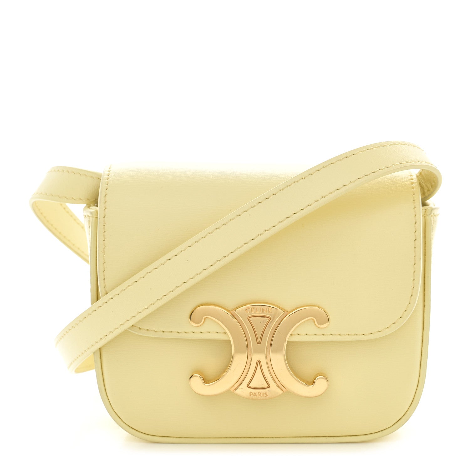 Celine Shiny Calfskin Mini Triomphe Pollen 1 of 13