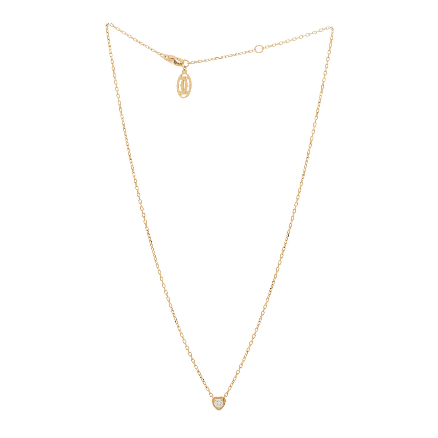 18K Pink Gold Diamond D'Amour Heart Pendant Necklace