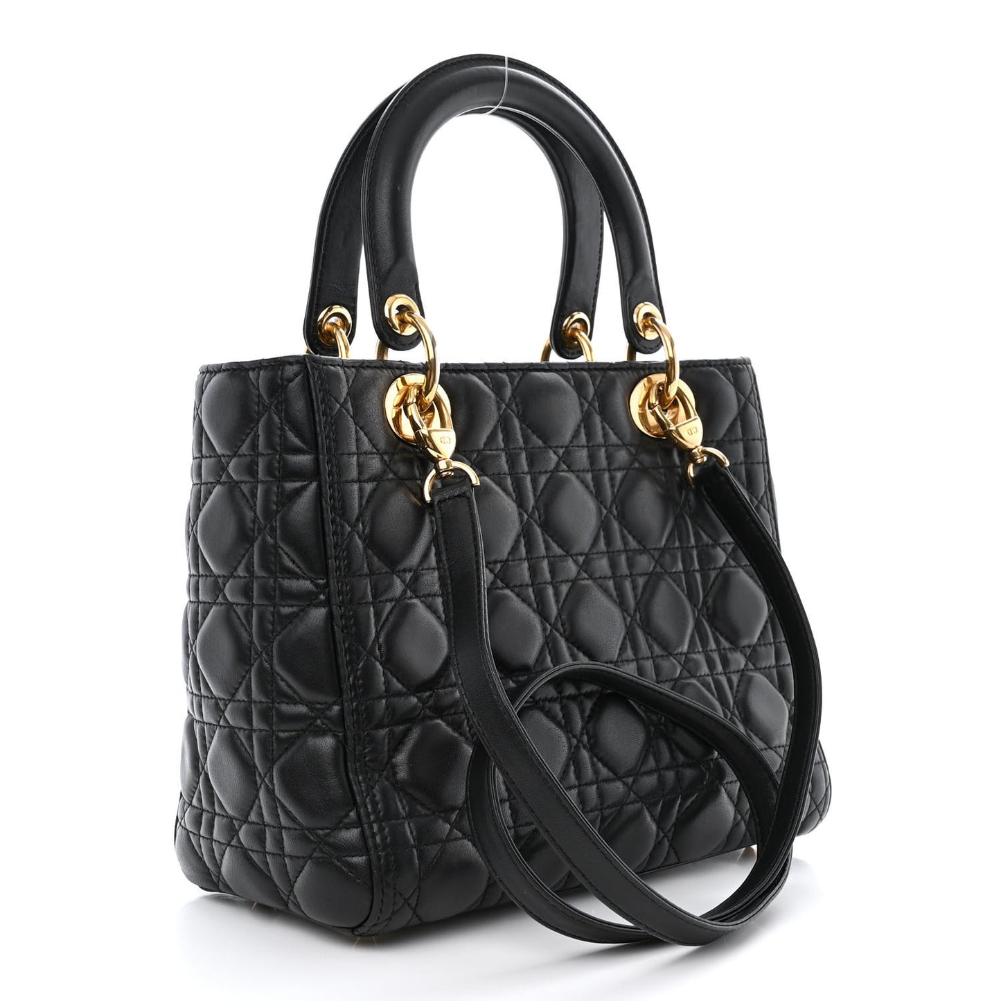 Lambskin Cannage Medium Lady Dior Black