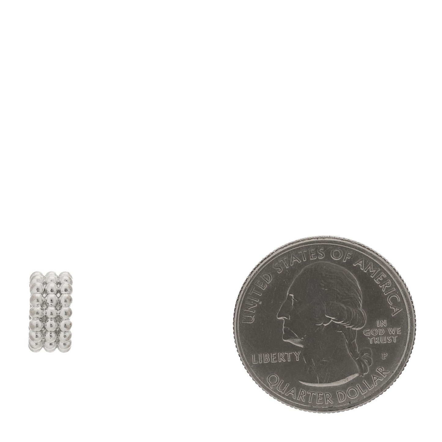 18K White Gold Perlee 3-Row Pendant