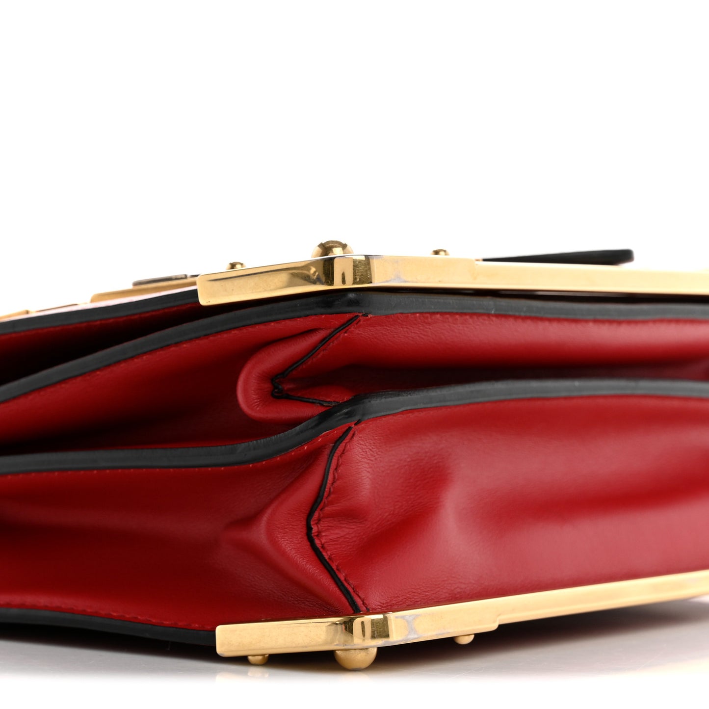 City Calfskin Saffiano Cahier Hearts Bag Fuoco Black