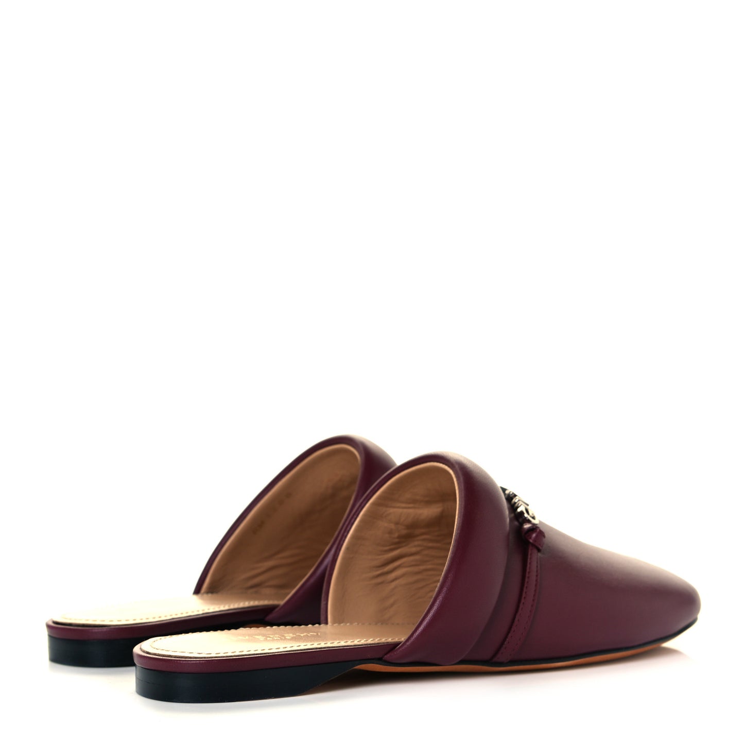 Lambskin Elba Logo Mule Slippers 36.5 Burgundy