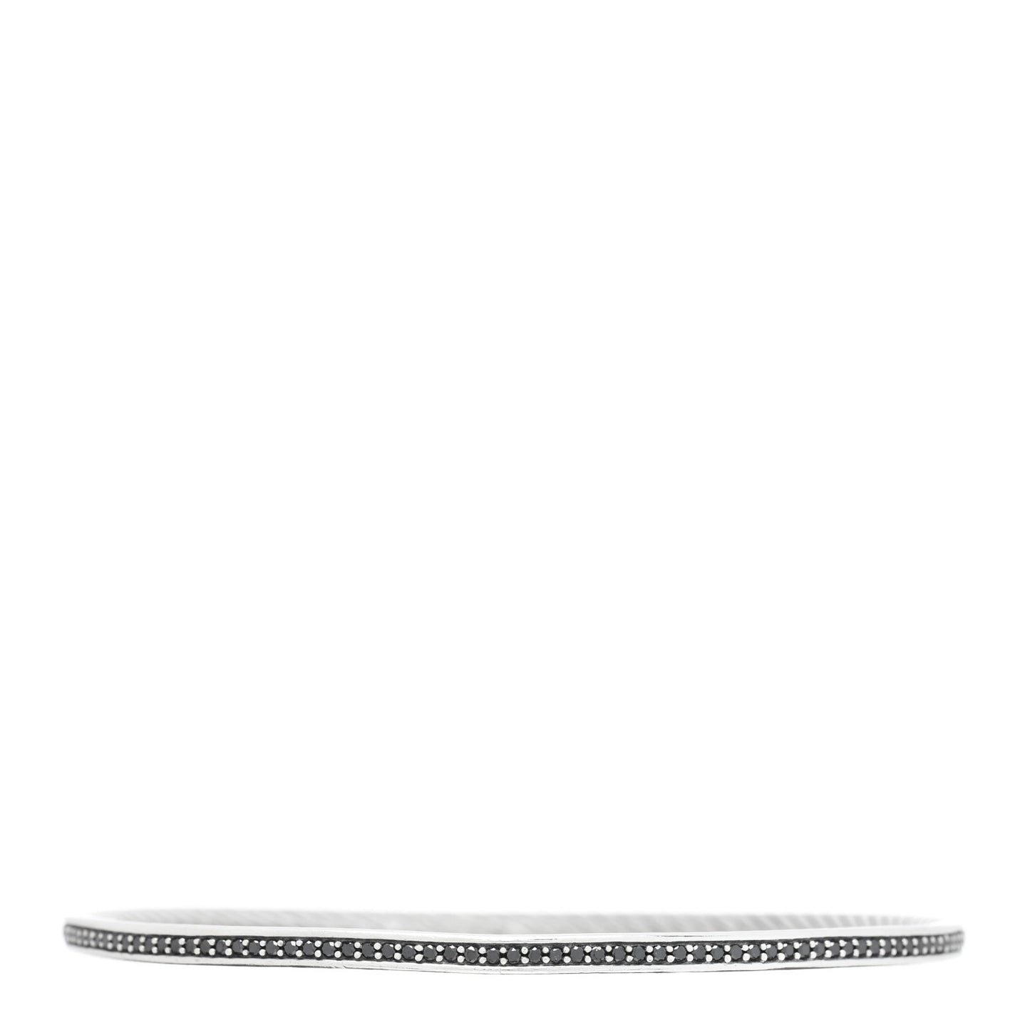 Sterling Silver Black Diamond Cable Bangle Bracelet