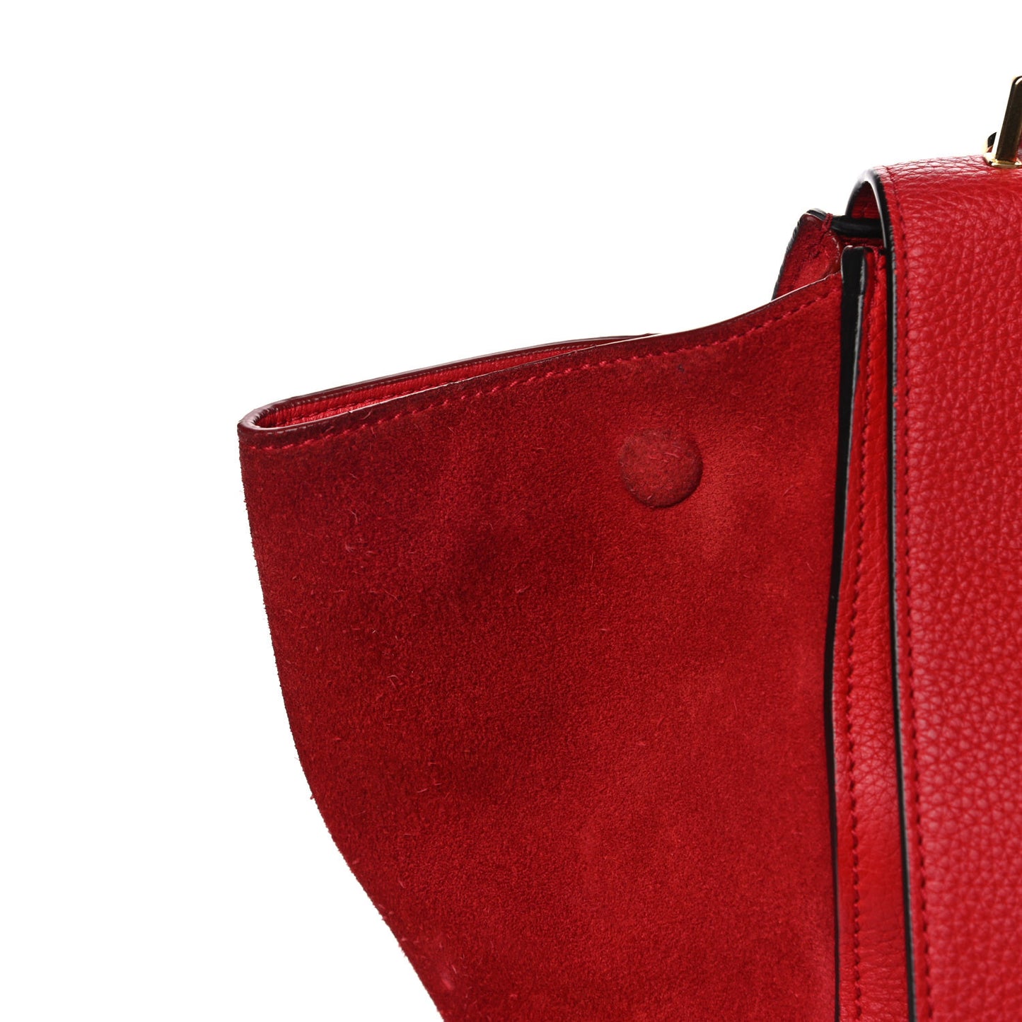 Drummed Calfskin Suede Medium Trapeze Coquelicot