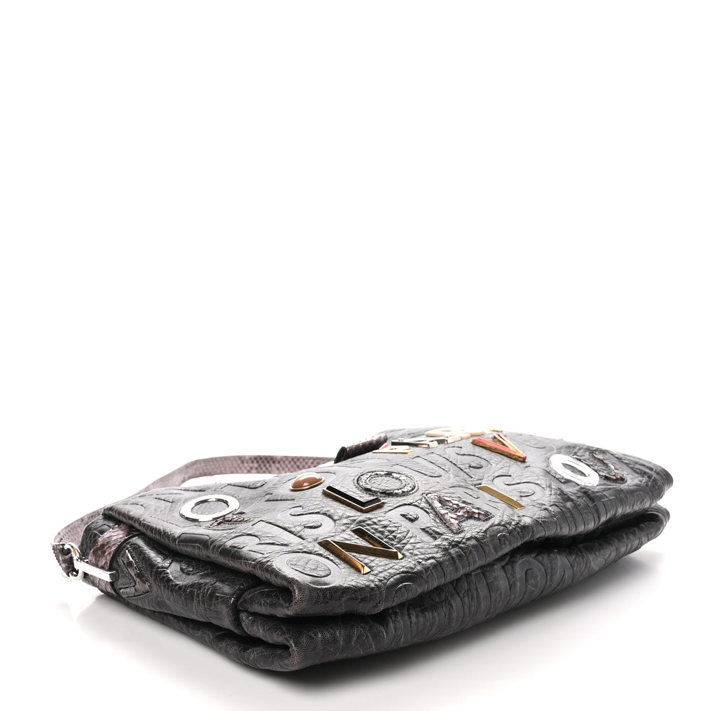Snakeskin Lambskin Monogram Collage Lutece Grey