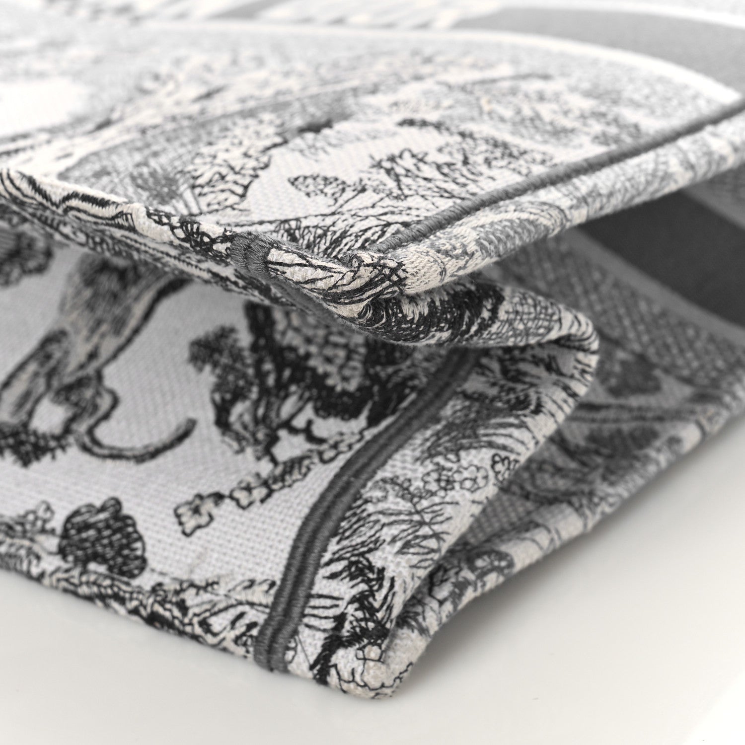 Christian Dior Gradient Canvas Embroidered Large Dioriviera Toile De Jouy Book Tote Grey 8 of 9