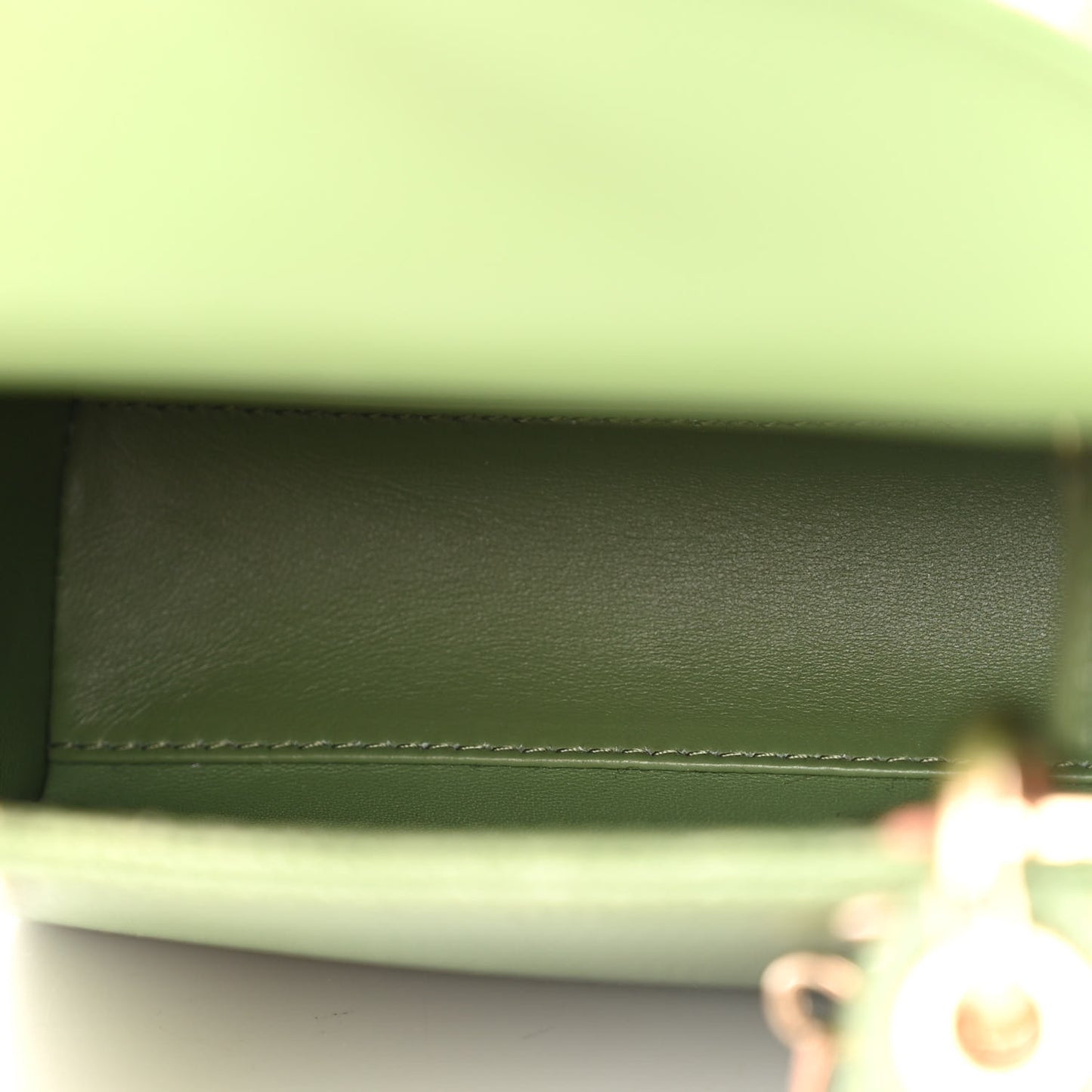 Lizard Mini Lady Dior Vert Saule