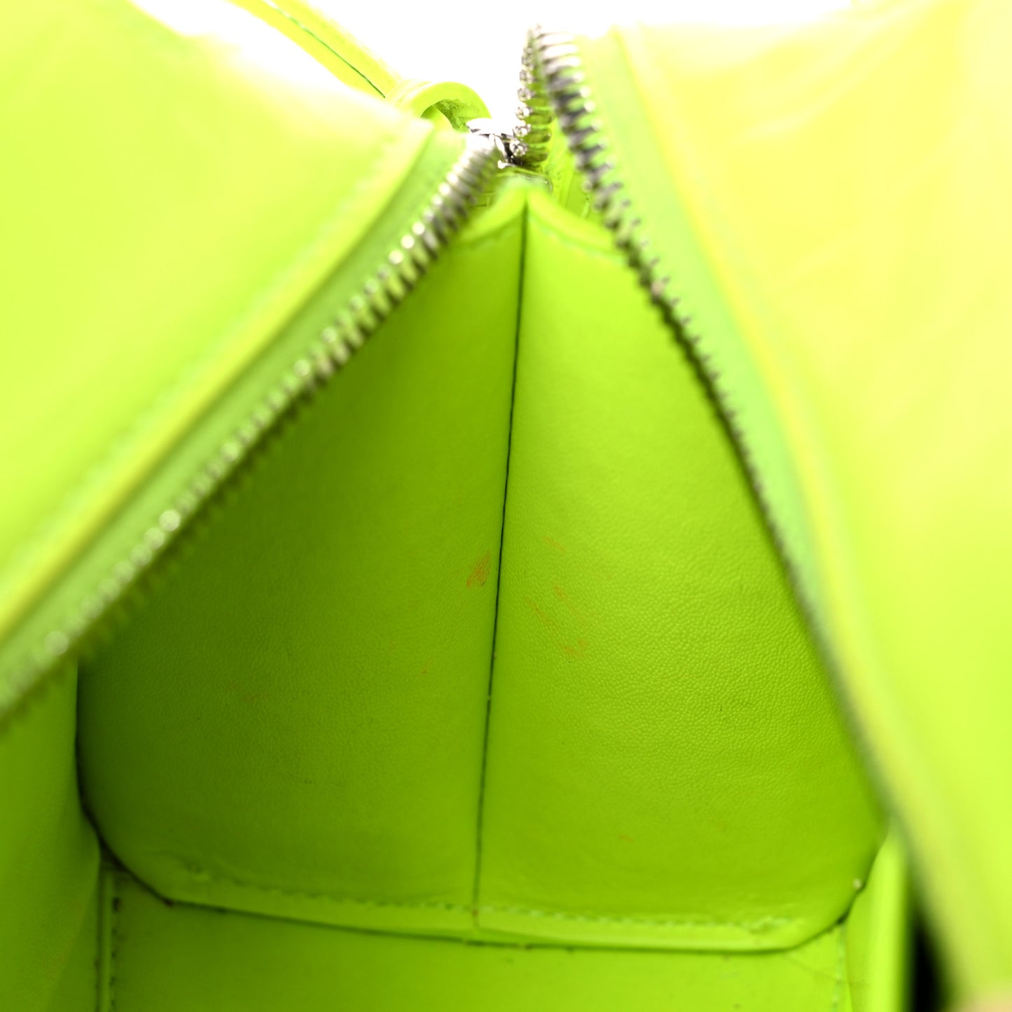 Semi Shiny Calfskin Crocodile Embossed Neo Classic Silver Hardware Mini City Fluo Yellow