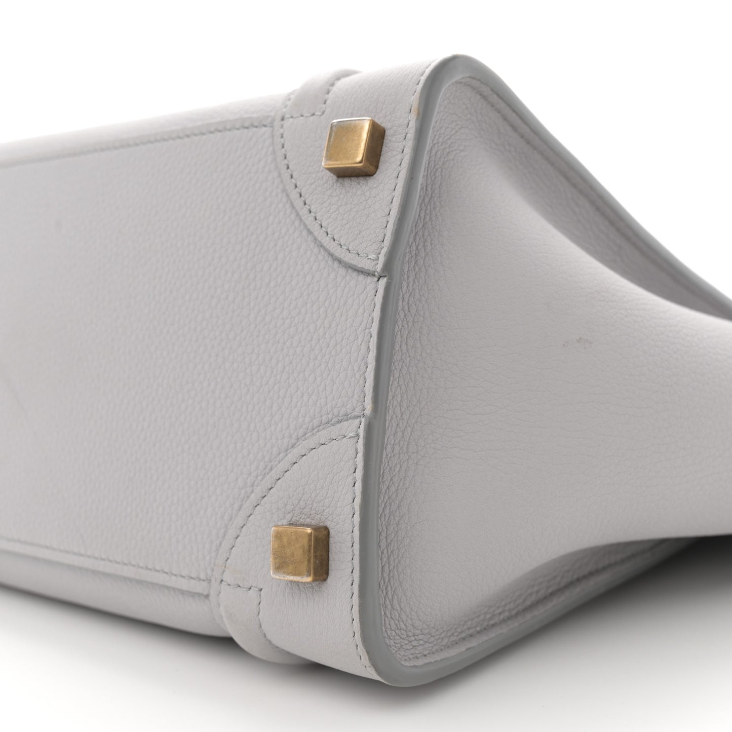 Drummed Calfskin Micro Luggage Light Grey