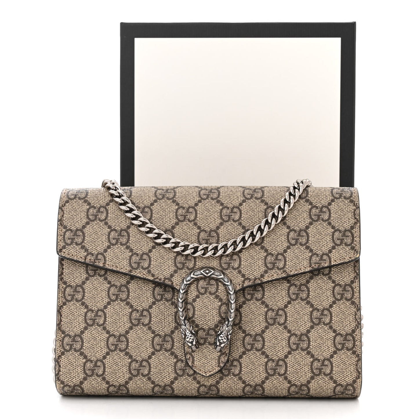 GG Supreme Monogram Mini Dionysus Chain Wallet Beige Taupe