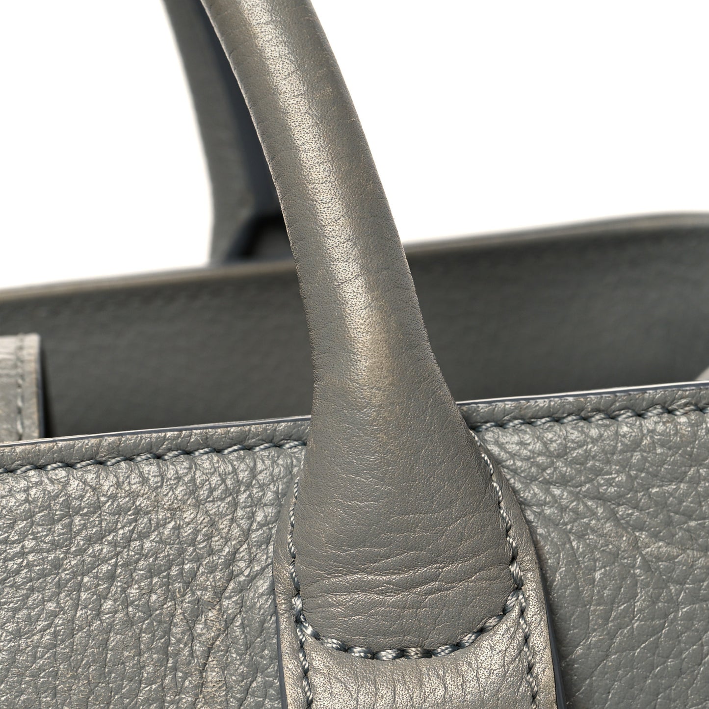 Grained Calfskin Small Neo Executive Shopper Tote Grey
