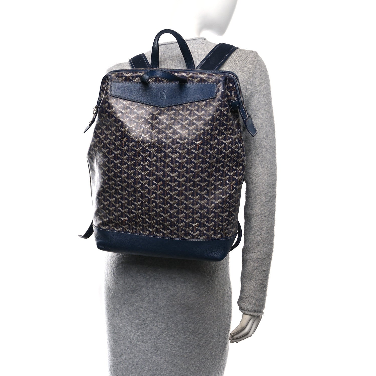 Goyard Goyardine Calfskin Cisalpin Backpack Navy Blue 2 of 10