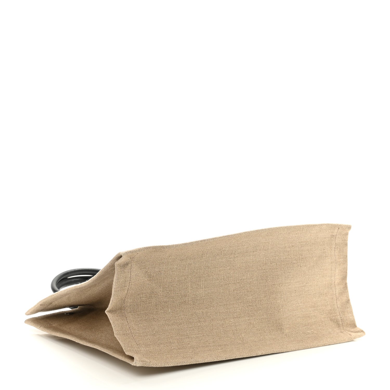 Saint Laurent Linen Calfskin Small Rive Gauche Tote Greggio Natural 4 of 10