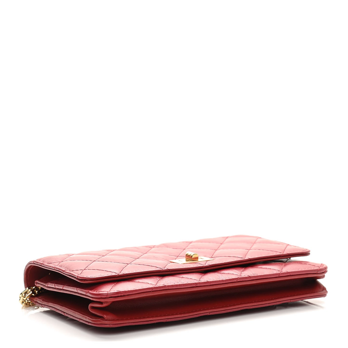 Aged Calfskin Quilted Reissue Wallet On Chain WOC Red