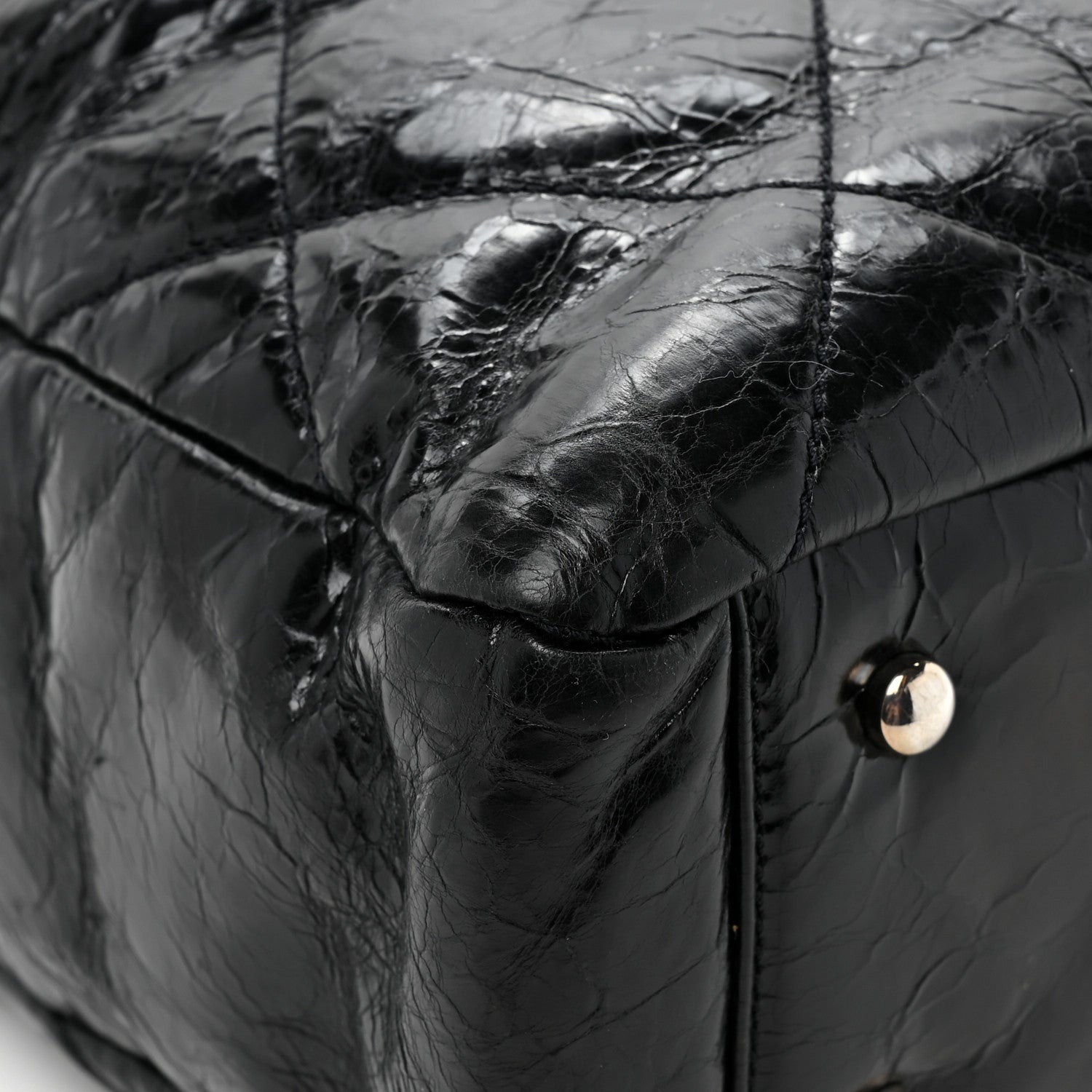 Chanel Glazed Calfskin Quilted Tweed Portobello Tote Black Red 11 of 16