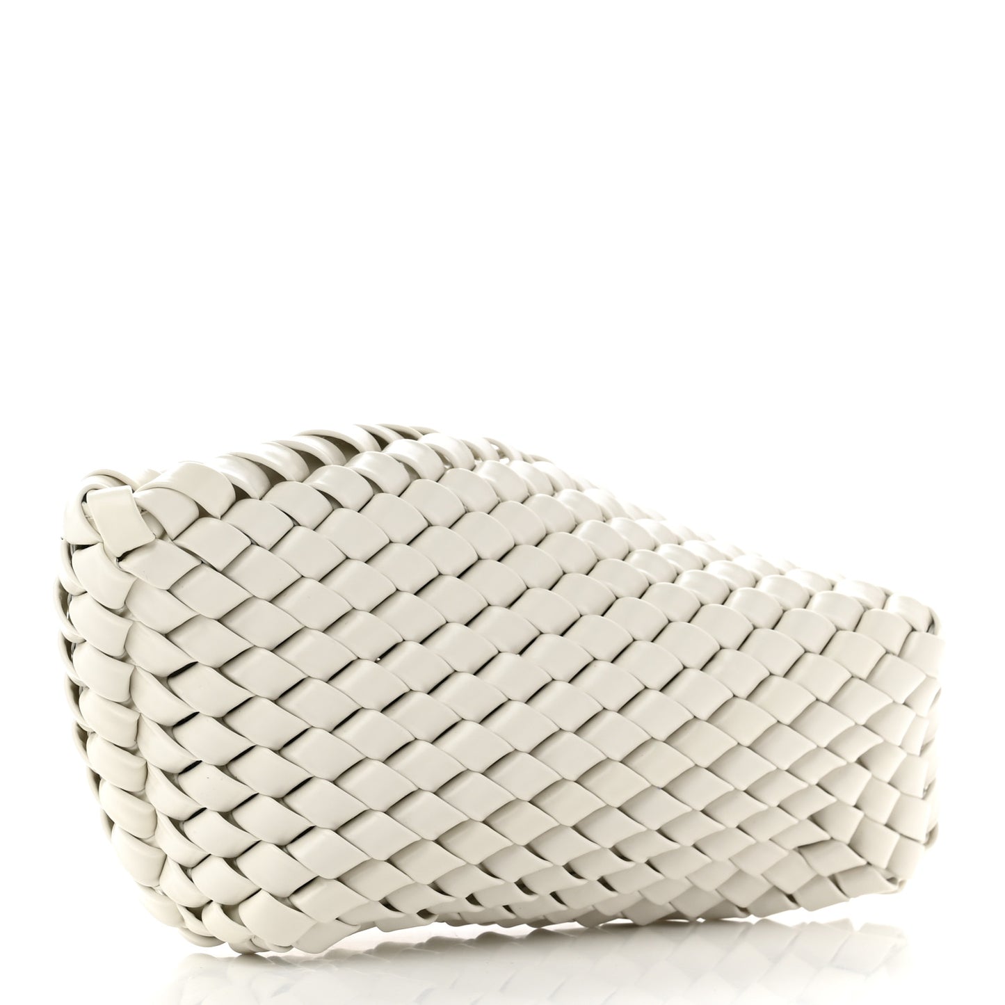 Patent Nappa Intrecciato Slanted Clutch White